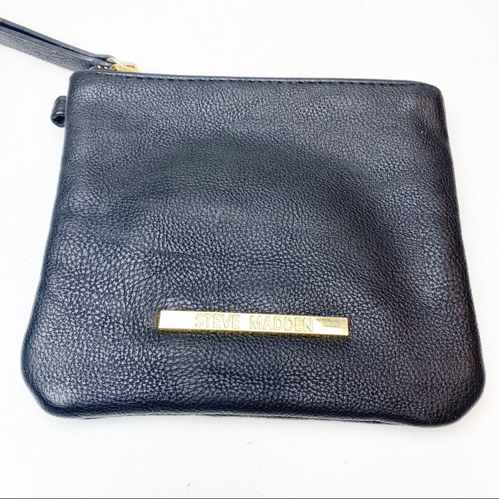 Steve Madden Wallet Black Pebble Cosmetics Bag
